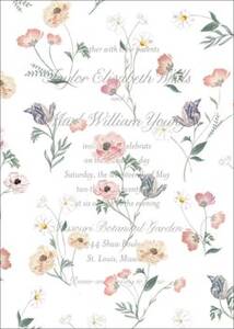 English Garden Wedding Invitation with Printed Vellum Overlay