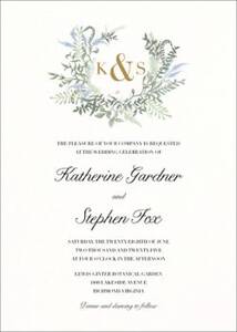 Watercolor Wreath Wedding Invitation