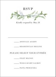 Botanical Greenery Response Card