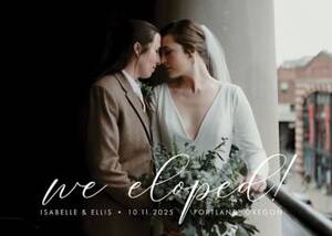 Romantic Script Wedding Announcement
