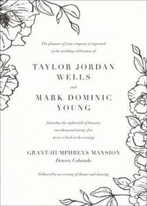 Sketched Blossoms Wedding Invitation