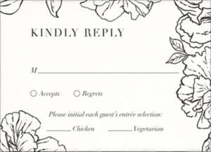 Sketched Blossoms Response Card
