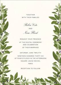 Lush Vines Wedding Invitation