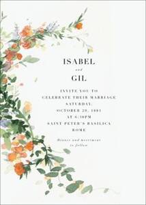 Watercolor Garland Wedding Invitation