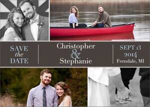 Bold Banner Multi Photo Save the Date Card