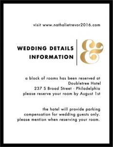 Foil Stamped Ampersand Wedding Information Card