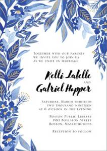 Indigo Trellis Wedding Invitation