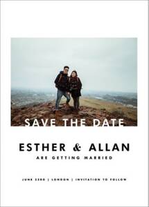 Horizontal Photo on Tall Save The Date