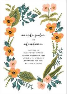 October Herbarium Wedding Invitation
