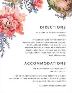Rose Floral Ikat Information Card