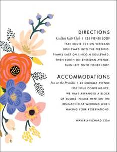Vivid Florals Information Card