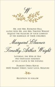 Tall Bough Monogram Wedding Invitation