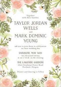Painted Floral Wedding Invitation