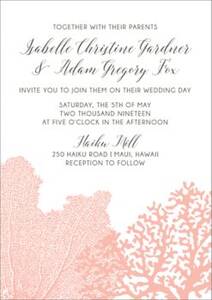 Coral Wedding Invitation