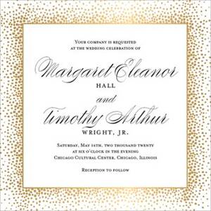 Champagne Border Wedding Invitation