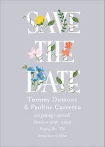 Vertical Blooming Love Save The Date