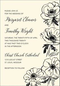 Sketch Anemone Wedding Invitation