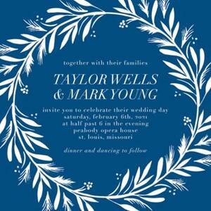 Evergreen Wreath Wedding Invitation