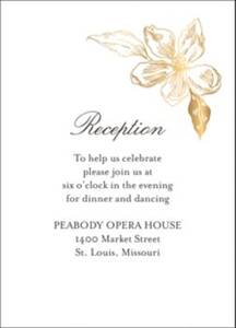 Etched Floral Wedding Reception Card