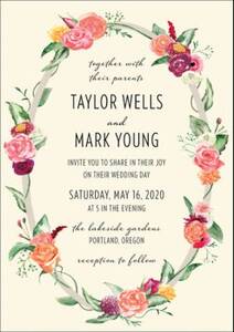 Floral Wreath Wedding Invitation