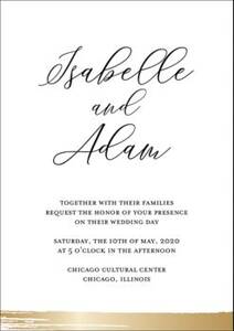 Brushstroke Foil Wedding Invitation