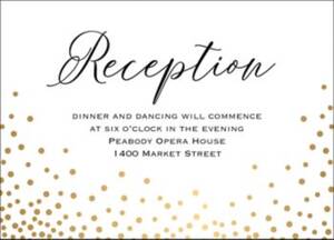 Champagne Wedding Reception Card