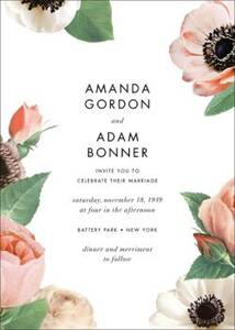 Floral Collage Wedding Invitation
