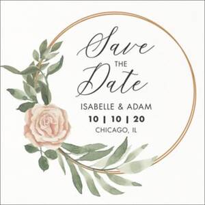 Hoop Wreath Square Save the Date Card